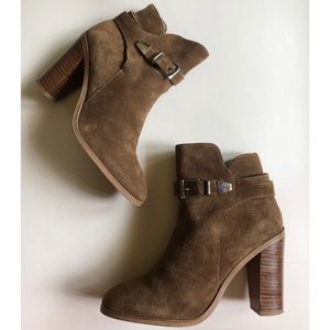 Steve Madden Suede Brown/Tan Heeled Booties